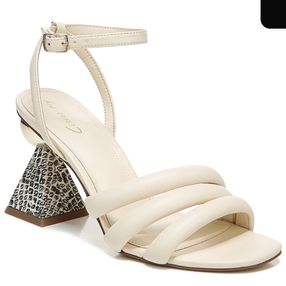 Circus by Sam Edelman Cream Heels with Patterned Block Heel